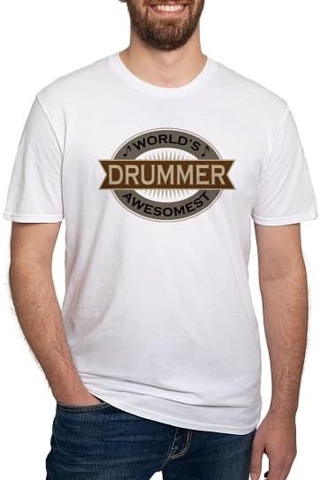 CafePress Awesome Drummer Men's Fitted T Shirt (Dark) Men's Semi-Fitted Classic Cotton T-Shirt - White
