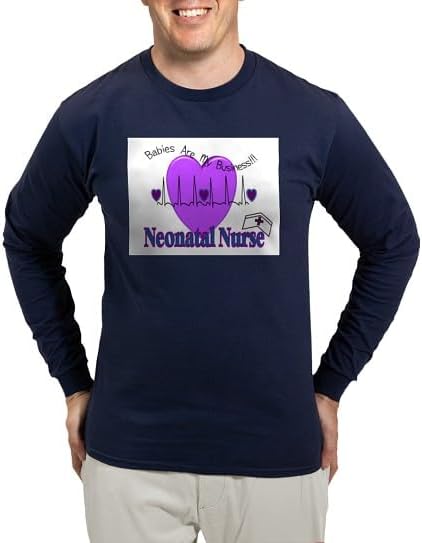 CafePress Neonatal/NICU Nurse Long Sleeve T Shirt Unisex Cotton Long Sleeve T-Shirt - Navy