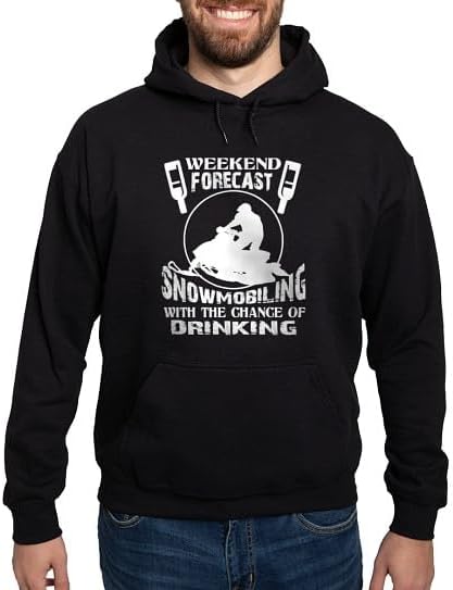 CafePress Weekend Forecast Snowmobiling T Shirt Sweatshirt Men's Hooded Sweatshirt - Black