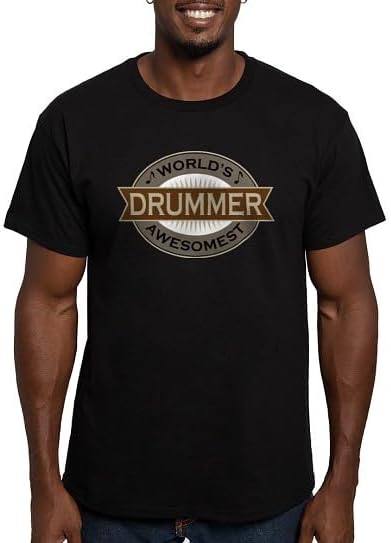CafePress Awesome Drummer Men's Fitted T Shirt (Dark) Men's Semi-Fitted Classic Cotton T-Shirt - Black