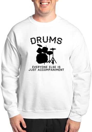 CafePress Drums Sweatshirt Classic Crew Neck Light Sweatshirt - White