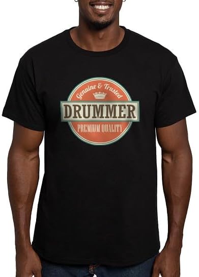 CafePress Drummer Music Fitted T Shirt Men's Semi-Fitted Classic Cotton T-Shirt - Black