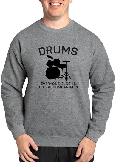 CafePress Drums Sweatshirt Classic Crew Neck Light Sweatshirt - Graphite Gray