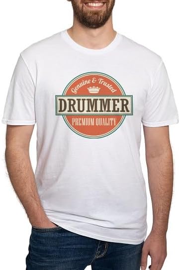 CafePress Drummer Music Fitted T Shirt Men's Semi-Fitted Classic Cotton T-Shirt - White