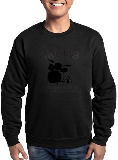 CafePress Drums Sweatshirt Classic Crew Neck Light Sweatshirt - Black