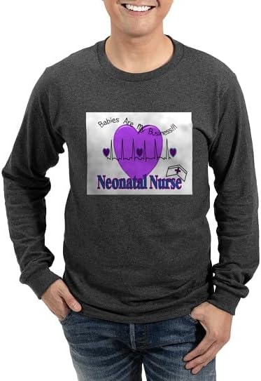 CafePress Neonatal/NICU Nurse Long Sleeve T Shirt Unisex Cotton Long Sleeve T-Shirt - Charcoal