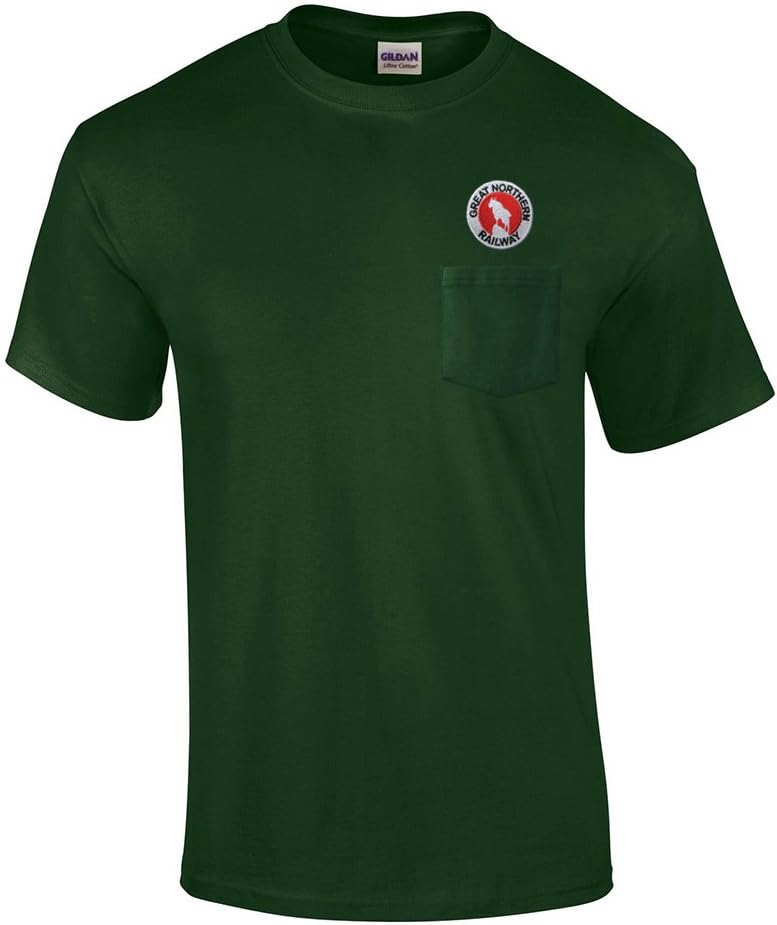 Great Northern Railway Embroidered Pocket Tee [p30] - Forest Green