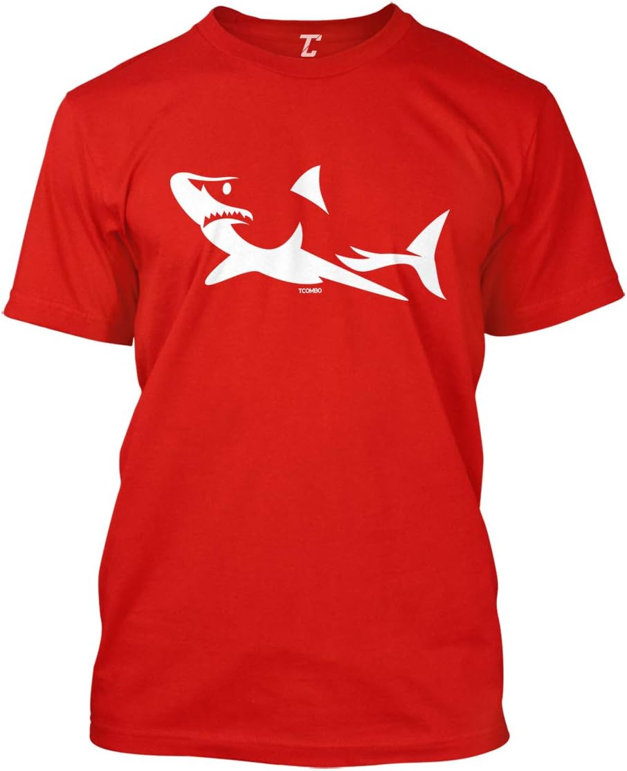 Shark Silhouette - Great White Hammerhead Men's T-Shirt - Red
