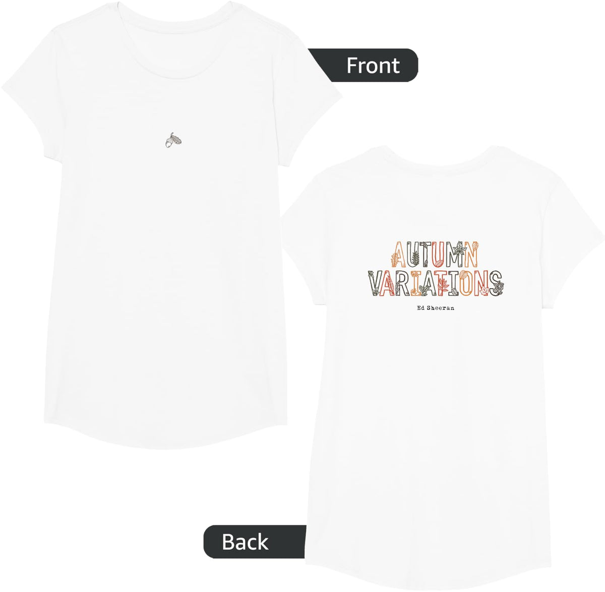 Ed Sheeran Autumn Variations Stacked T-Shirt - Girls White