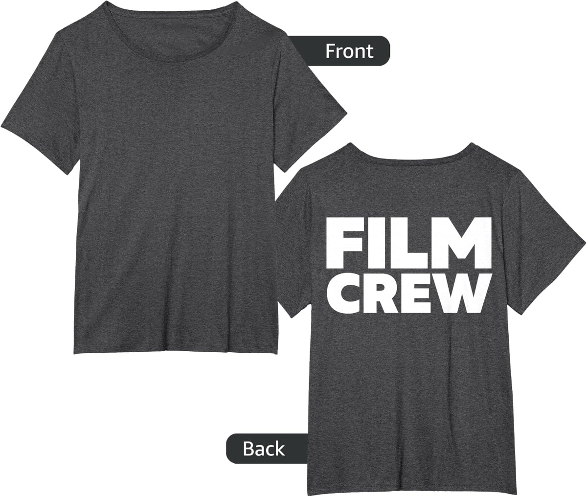 Film Crew Shirt Print On Back Filming Movie Set T-Shirt - Dark Heather Grey