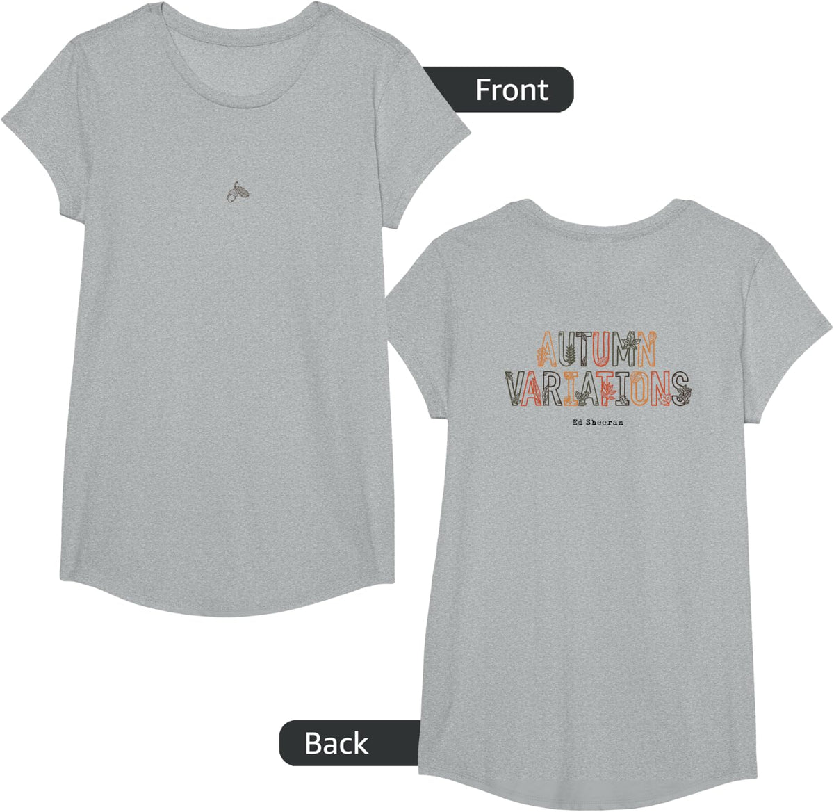 Ed Sheeran Autumn Variations Stacked T-Shirt - Girls Heather Grey