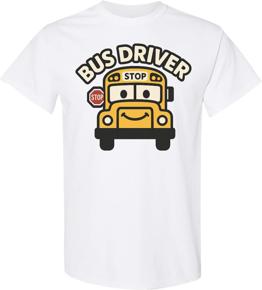 inktastic Bus Driver Adult T-Shirt - 0020 White