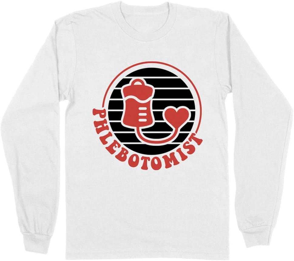 Retro Phlebotomist Long Sleeve Shirt Unisex - White