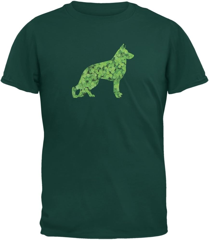 St. Patricks Day - German Shepherds Shamrock Irish Adult T-Shirt - As Pictured