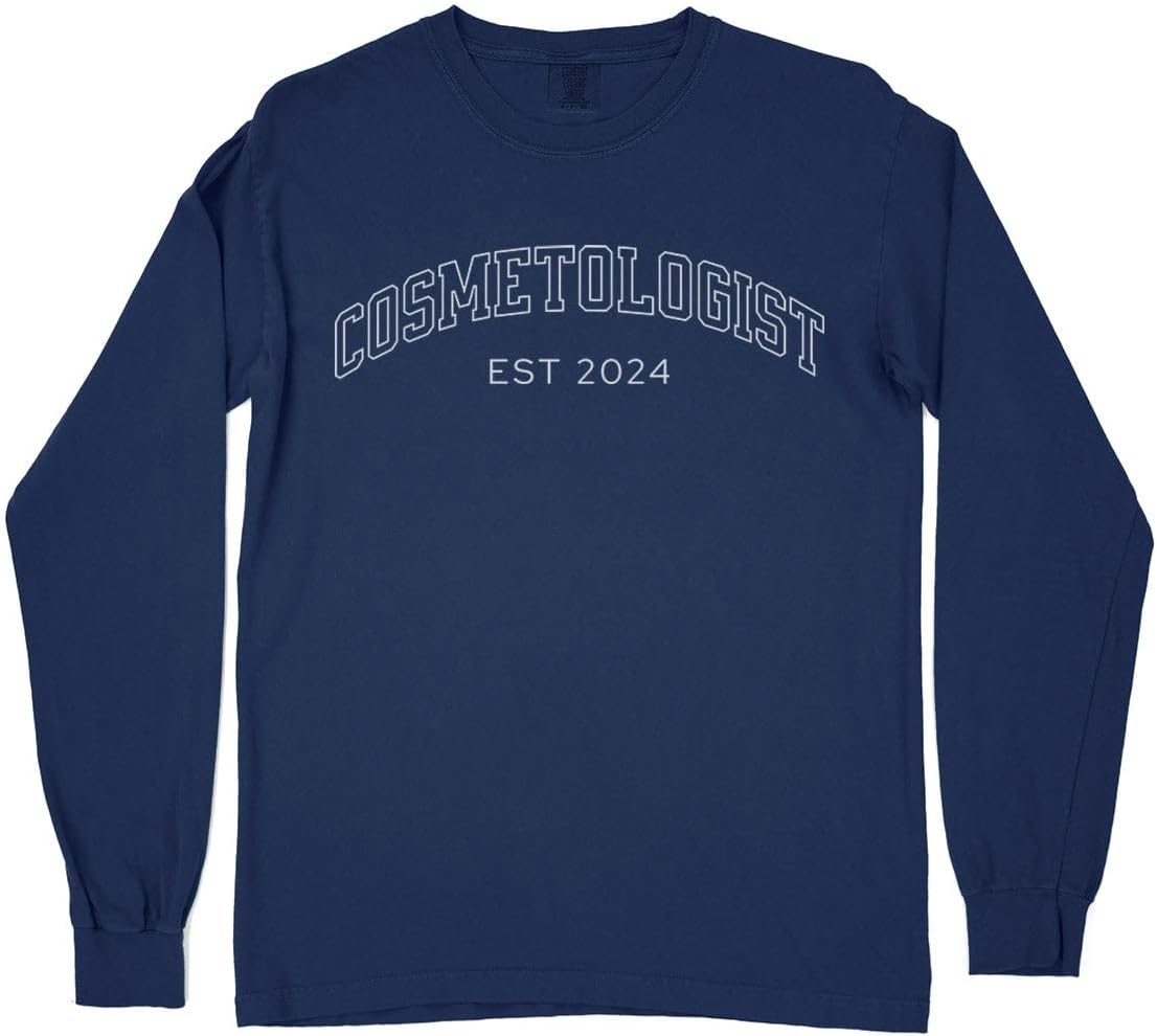 2024 Cosmetologist Comfort Colors Long Sleeve Tee Unisex - Navy