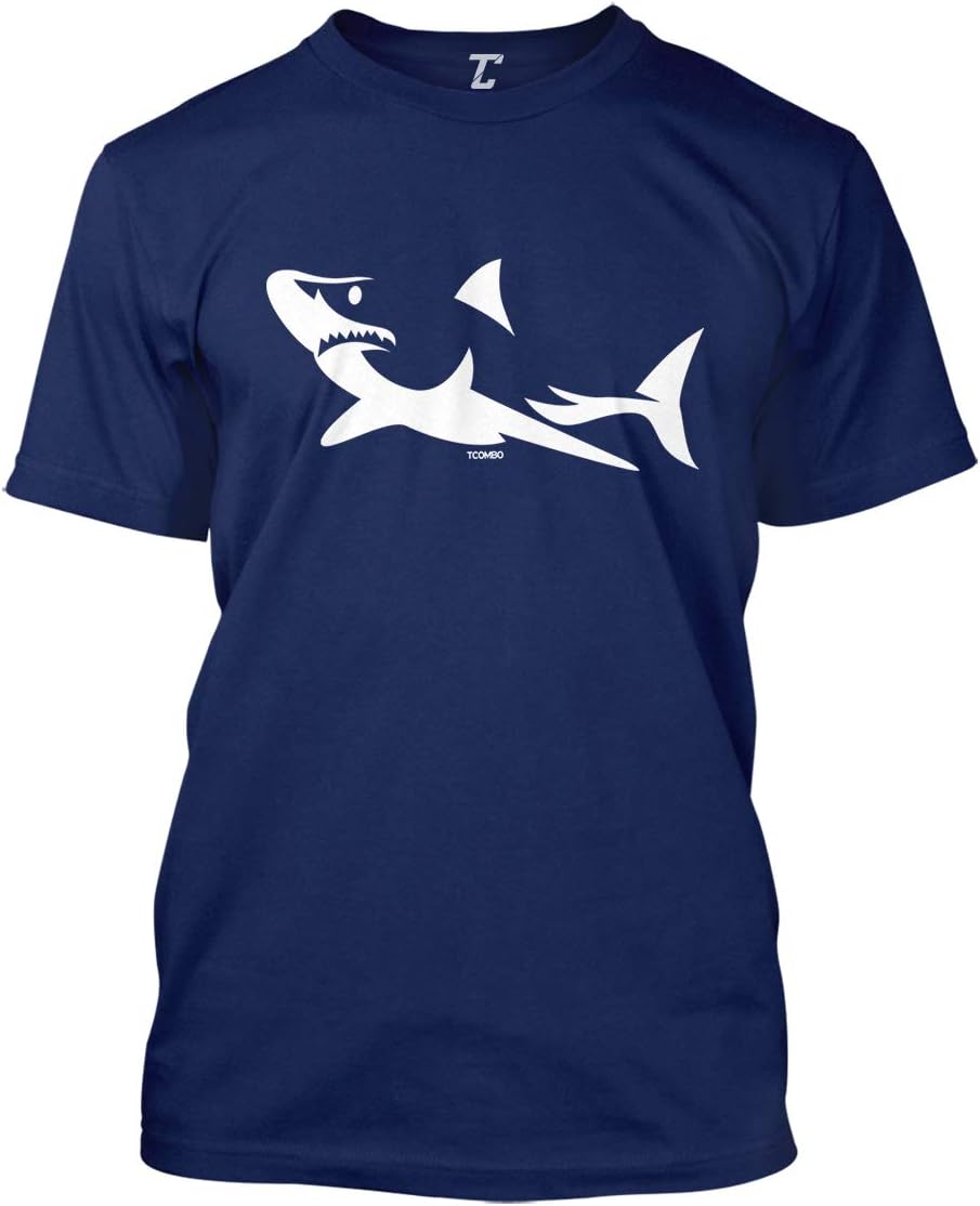 Shark Silhouette - Great White Hammerhead Men's T-Shirt - Navy