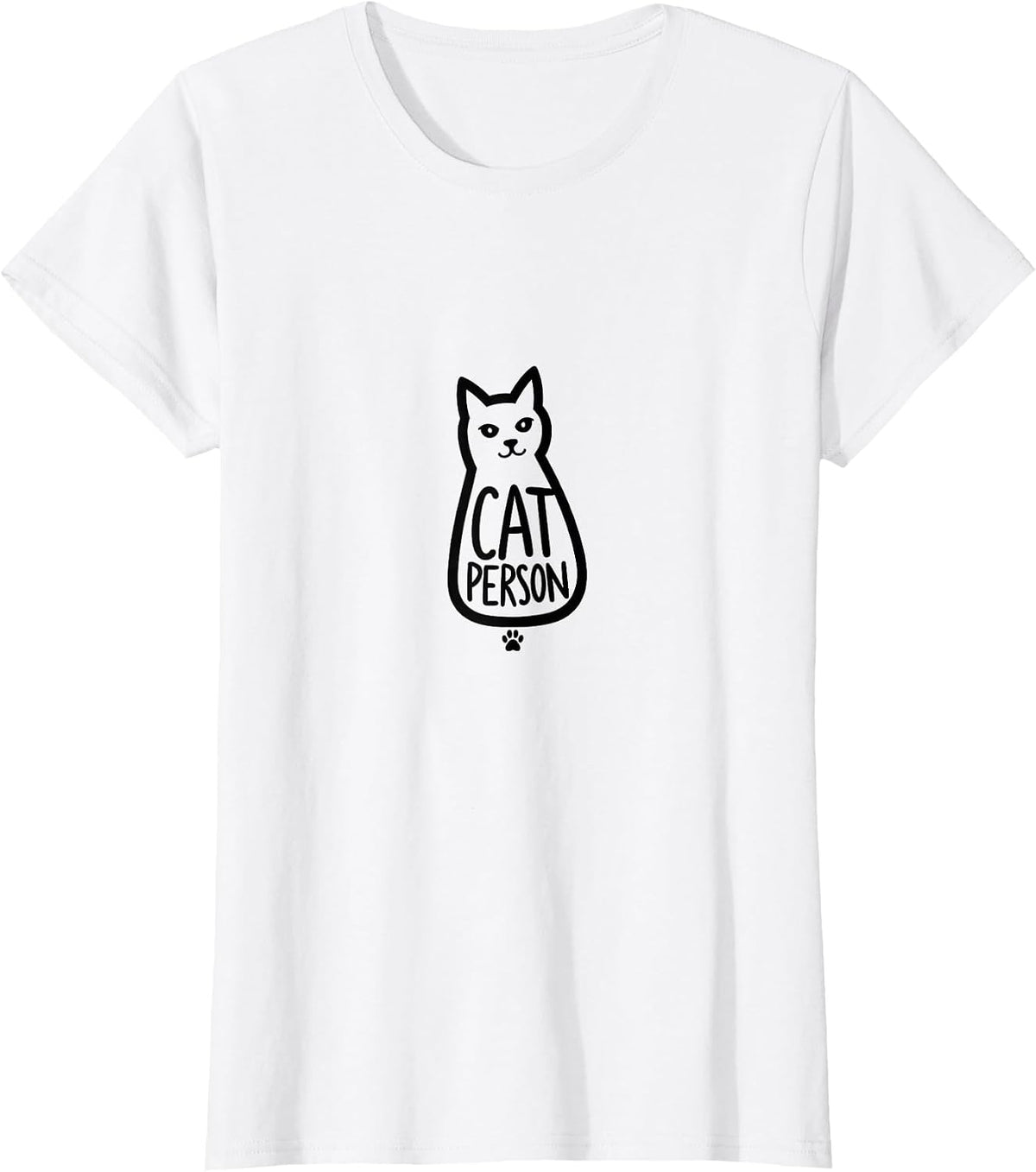 Cat Person Whimsical Cat Lover Design T-Shirt - White