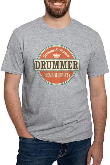 CafePress Drummer Music Fitted T Shirt Men's Semi-Fitted Classic Cotton T-Shirt - Heather Gray