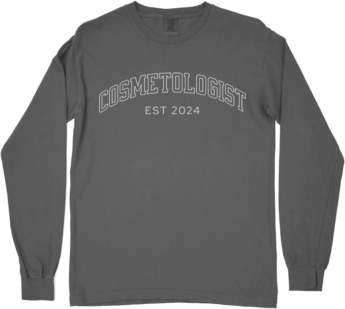 2024 Cosmetologist Comfort Colors Long Sleeve Tee Unisex - Pepper