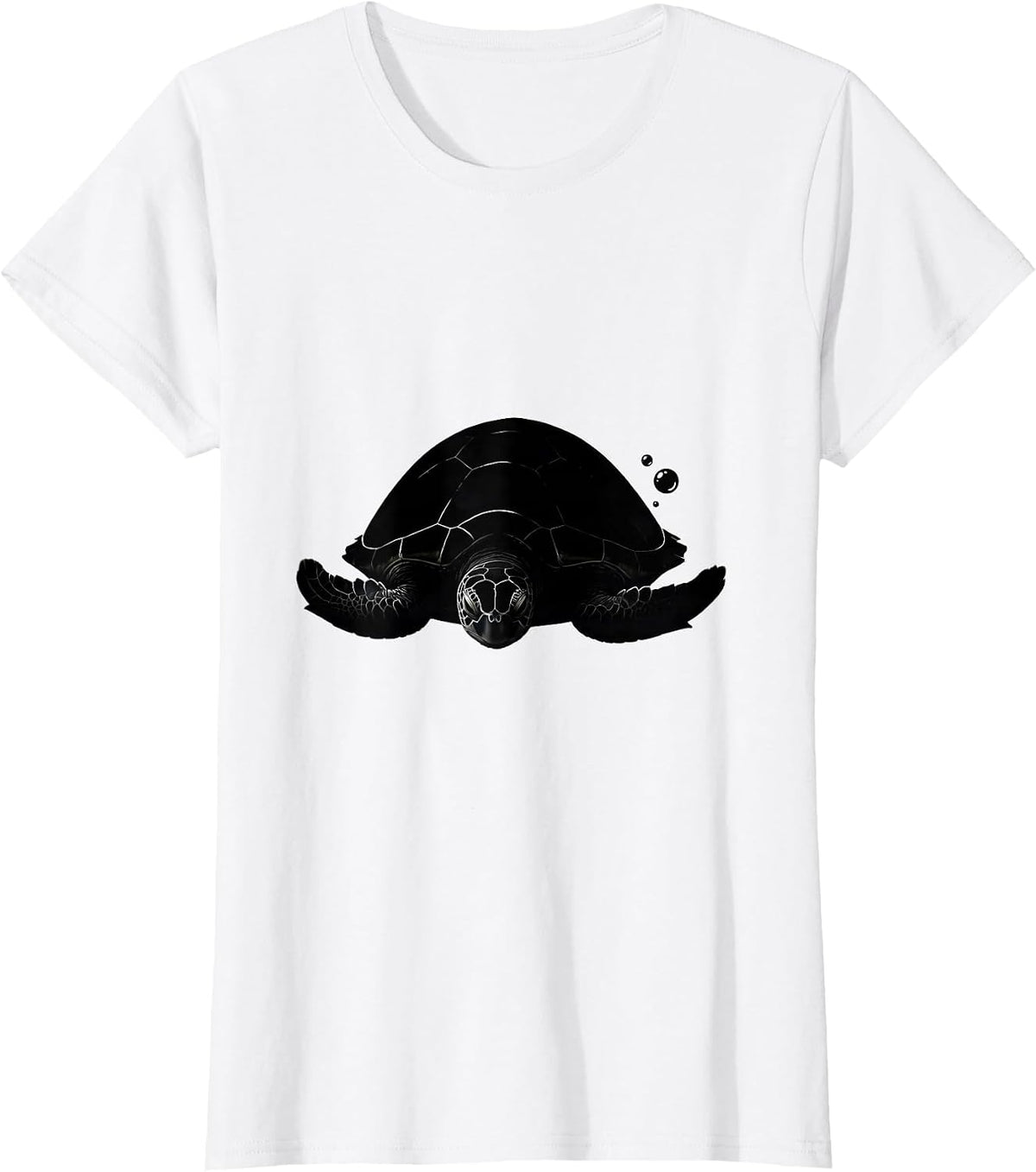 Sea Turtle Silhouette Ocean Wildlife Humor Eco Lover T-Shirt - White