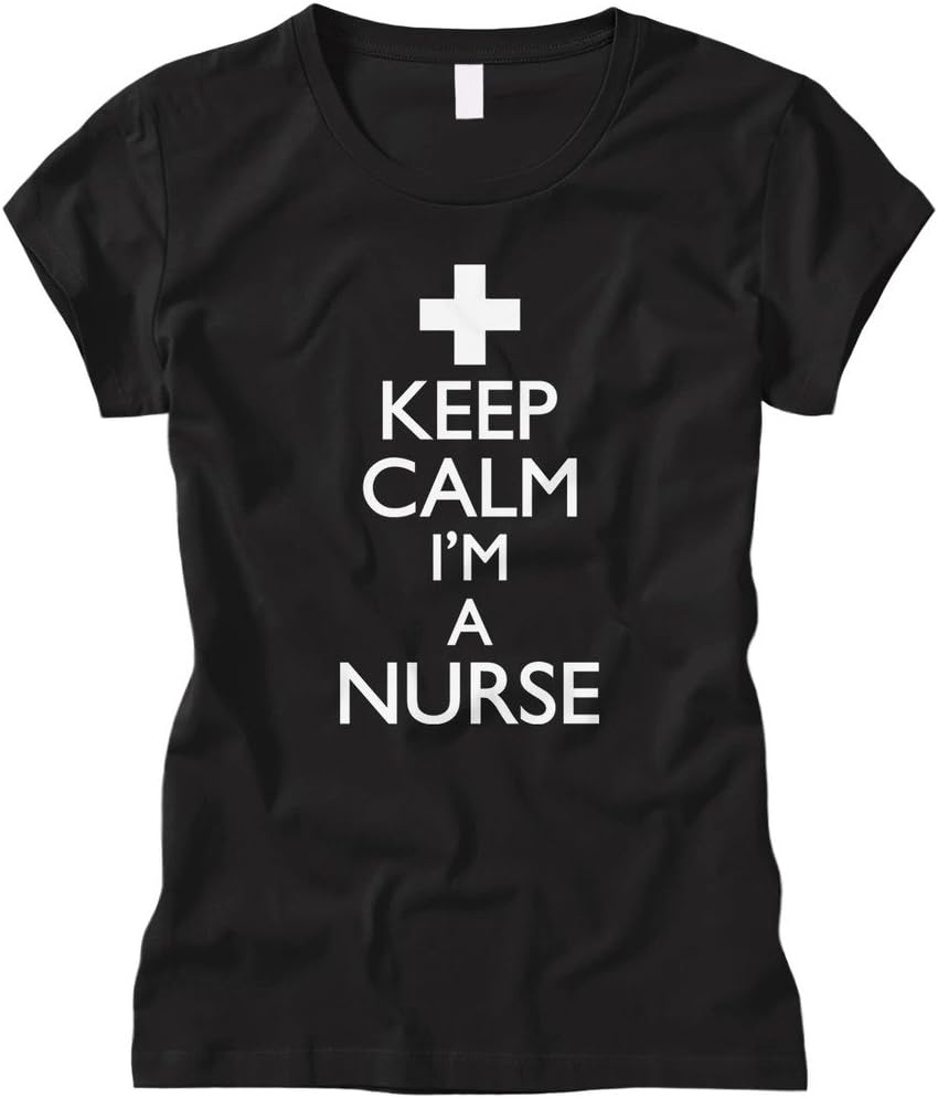Cybertela Women's Keep Calm I'm A Nurse Fitted T-Shirt - Black
