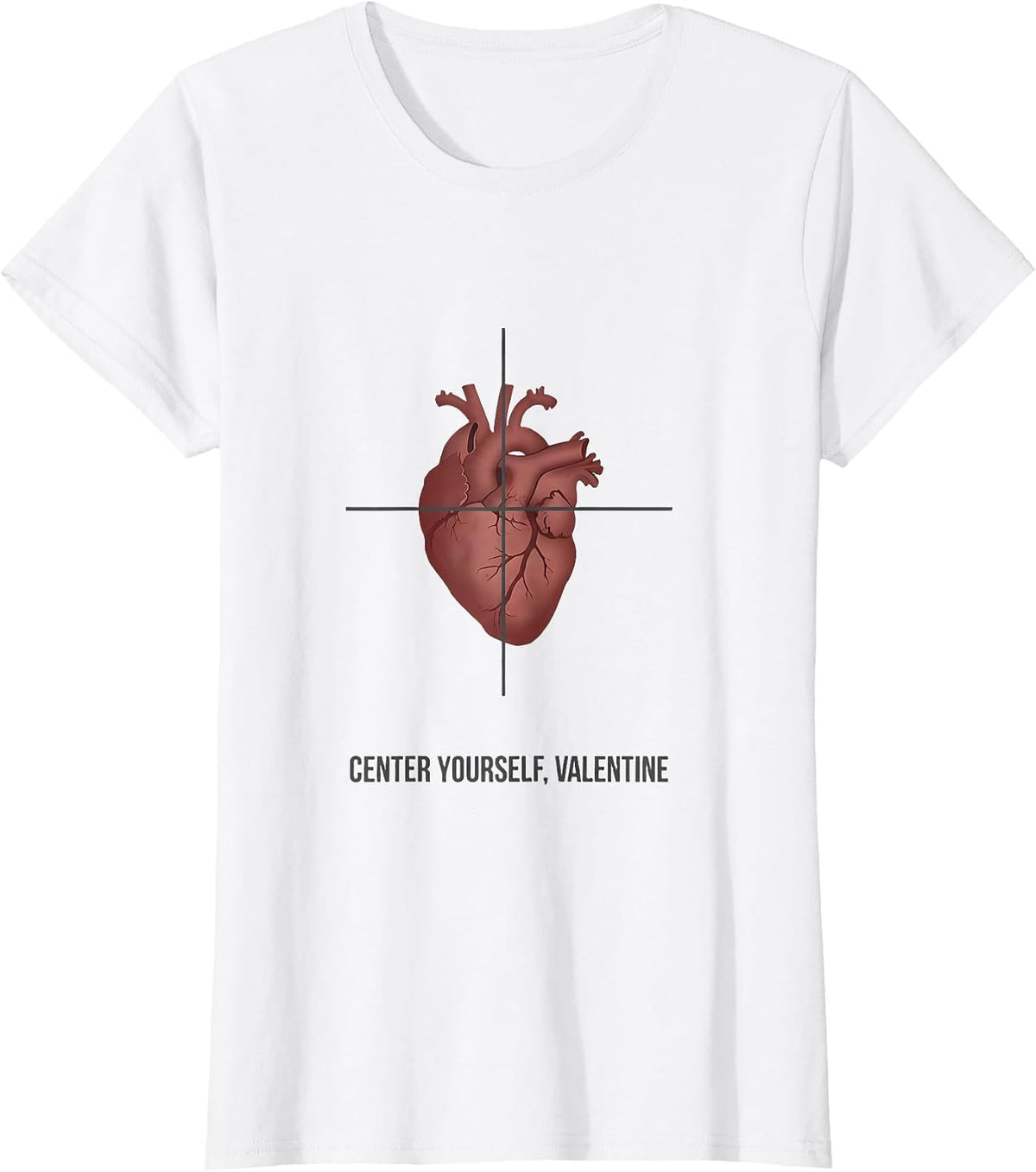 Center Yourself Valentine Funny Radiology Tech Skeleton T-Shirt - White