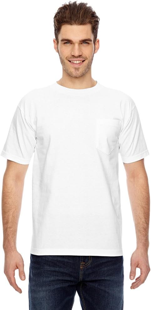 Bayside USA-Made SS Tee, Men's Classic Yellow Solid Crew Neck T-Shirt, S-5XL - White