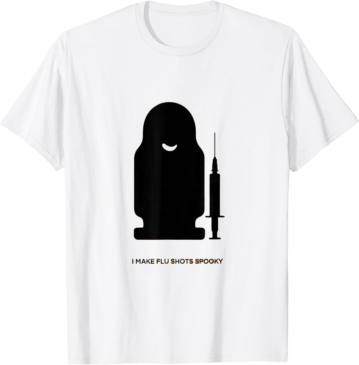 Men's I Make Flu Shots Spooky Funny Halloween Nurse Ghost Vaccine T-Shirt - White