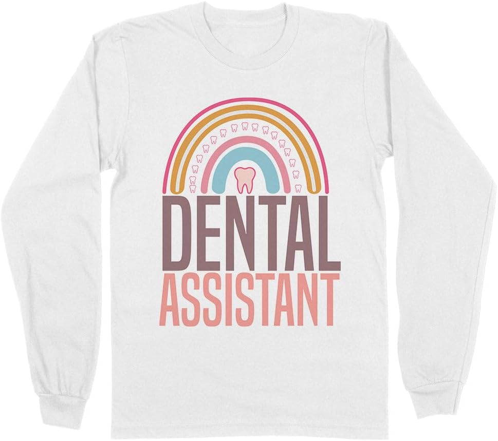 Rainbow Dental Assistant Long Sleeve Shirt Unisex - White
