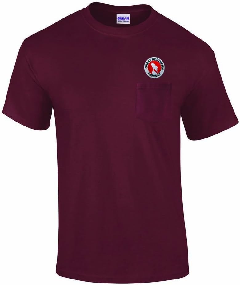 Great Northern Railway Embroidered Pocket Tee [p30] - Maroon