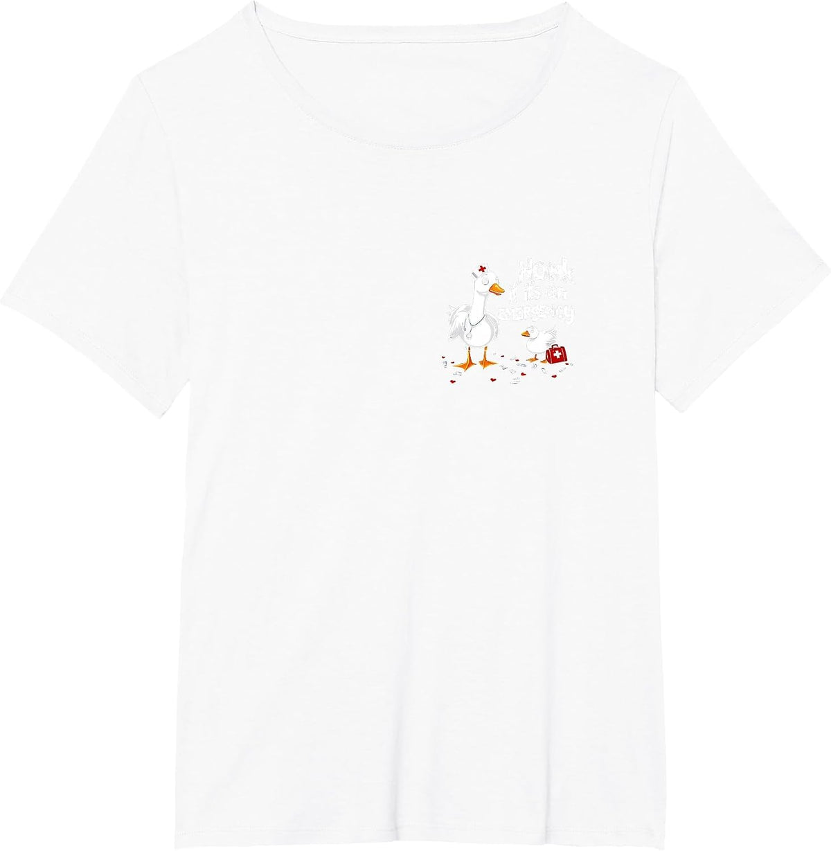 Registered Goose Nurse Honk If It's an Emergency Pocket T-Shirt - White