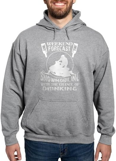 CafePress Weekend Forecast Snowmobiling T Shirt Sweatshirt Men's Hooded Sweatshirt - Graphite Gray