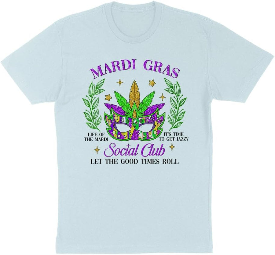 TeesAndTankYou Mardi Gras Social Club Shirt Unisex - Light Blue