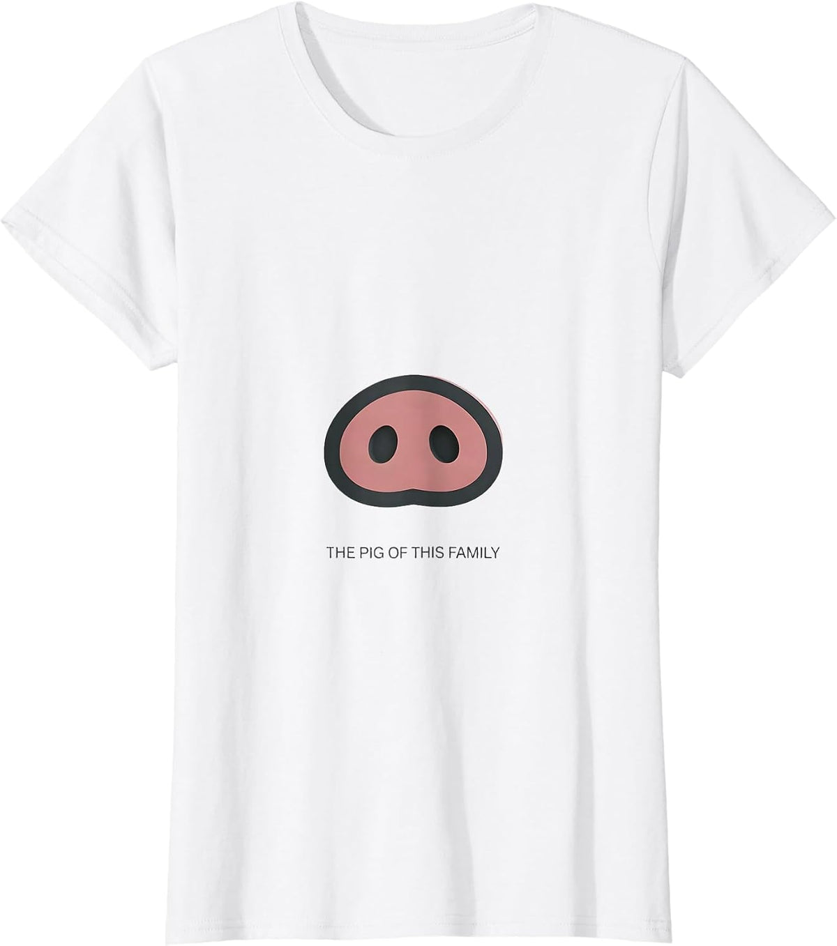 Women's The Pig Of This Family Funny Pig Lover Novelty Humor T-Shirt - White