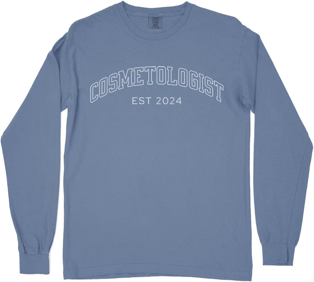 2024 Cosmetologist Comfort Colors Long Sleeve Tee Unisex - Blue Jean