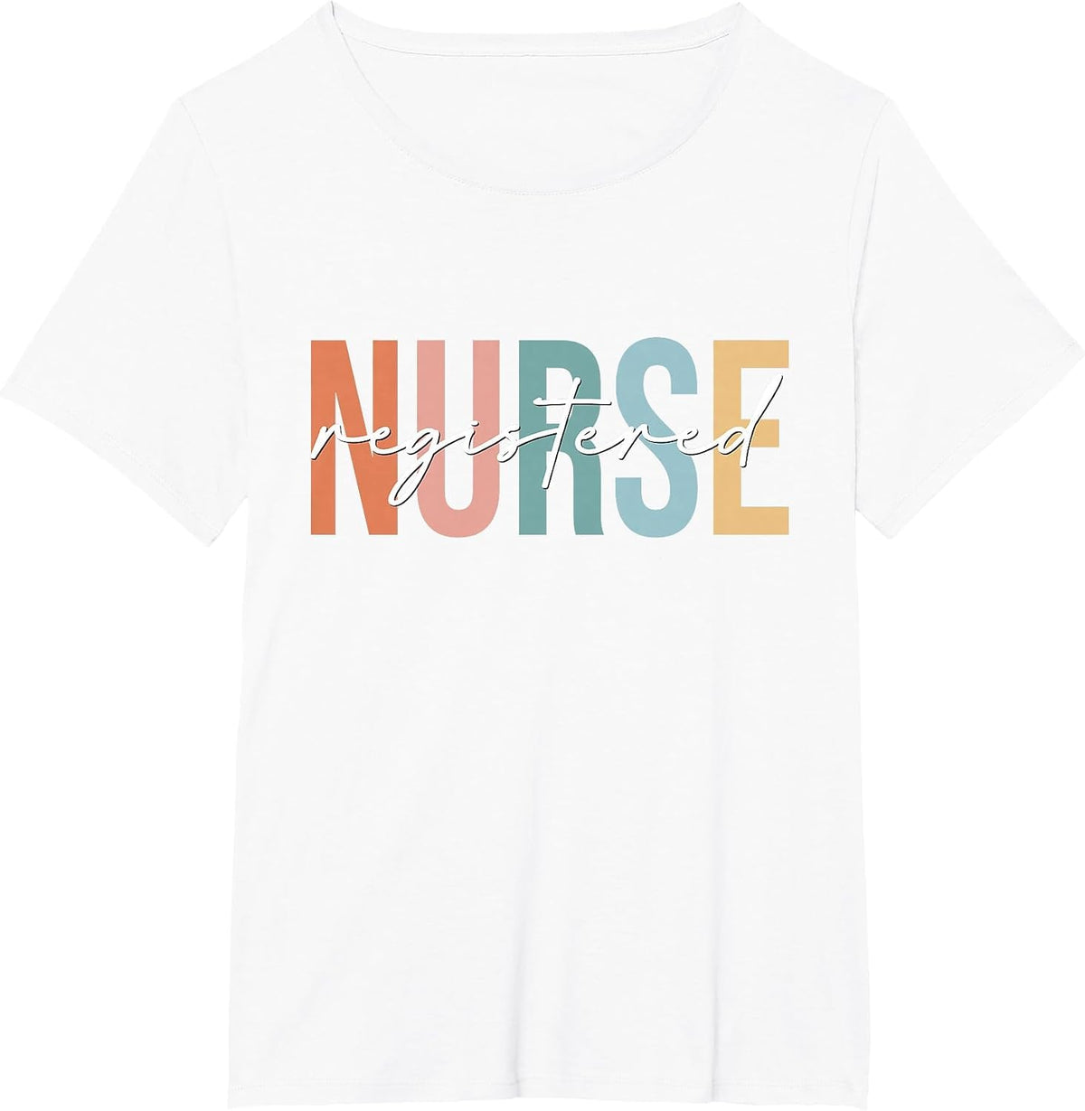 Boho Retro Vintage Registered Nurse Stethoscope Nursing T-Shirt - White