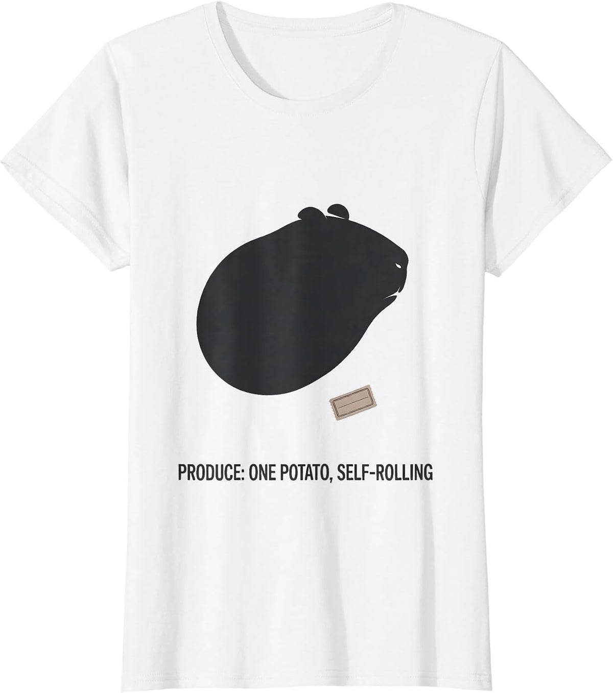 Produce One Potato Self-Rolling Funny Pig Lover Novelty T-Shirt - White
