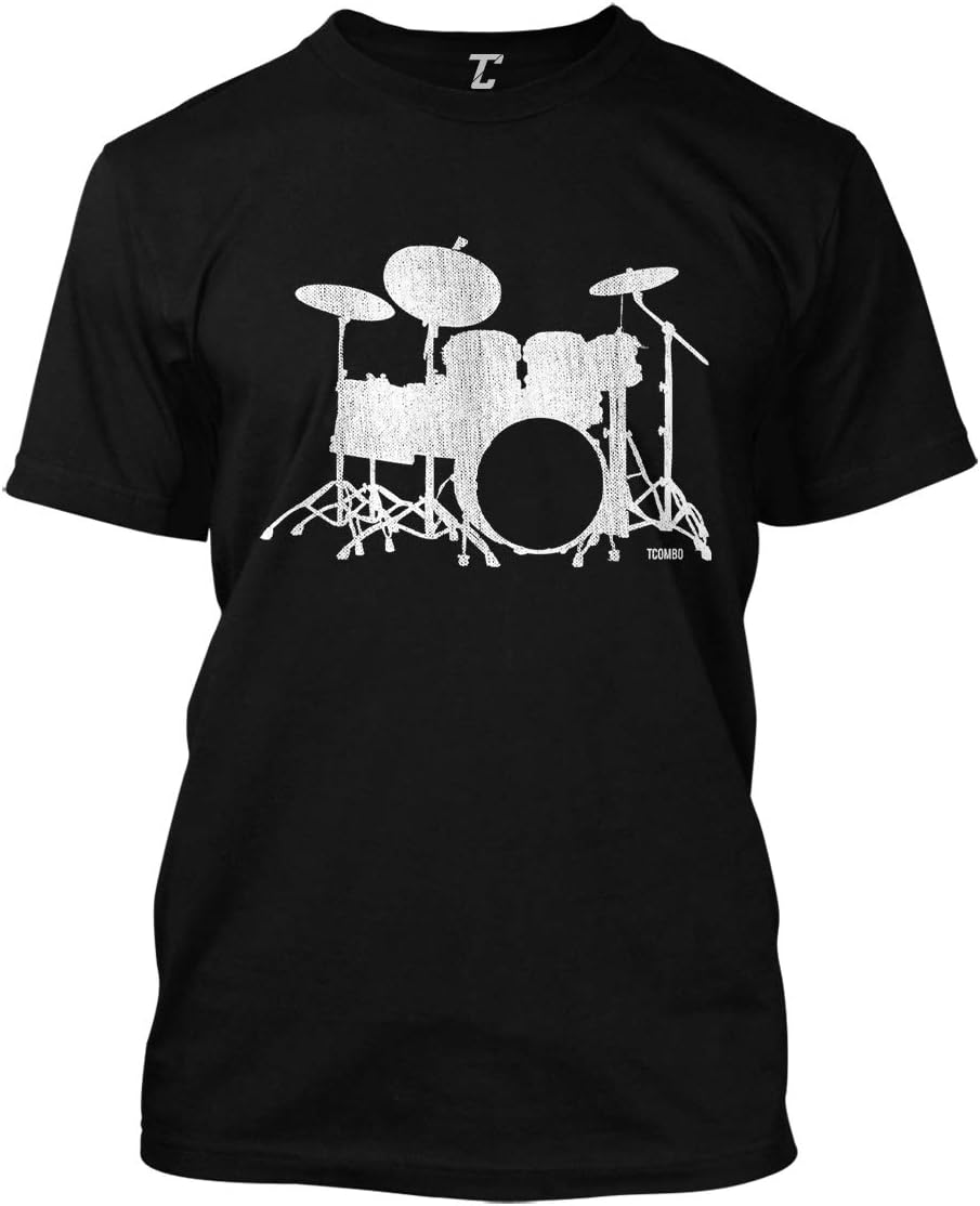 Drumset Silhouette - Drummer Musician Men's T-Shirt - Black