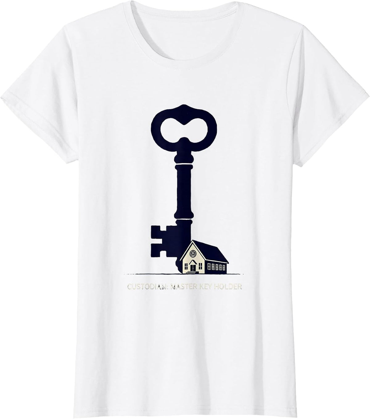 Custodian: Master Key Holder Funny School Custodian T-Shirt - White
