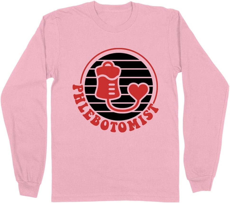 Retro Phlebotomist Long Sleeve Shirt Unisex - Pink