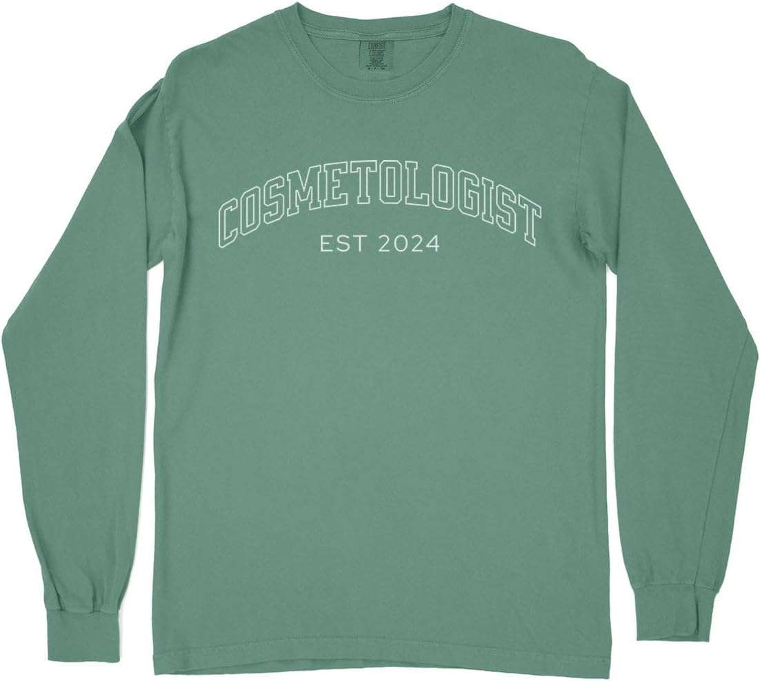 2024 Cosmetologist Comfort Colors Long Sleeve Tee Unisex - Light Green