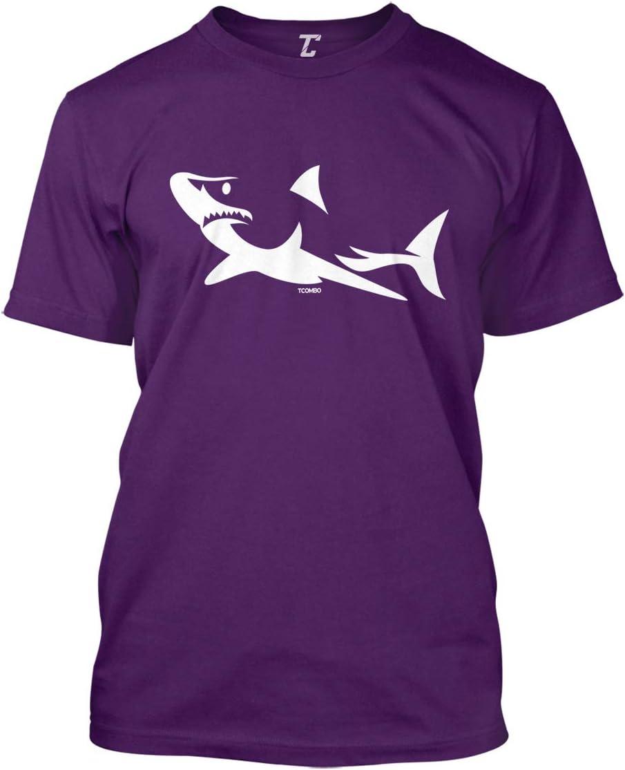 Shark Silhouette - Great White Hammerhead Men's T-Shirt - Purple