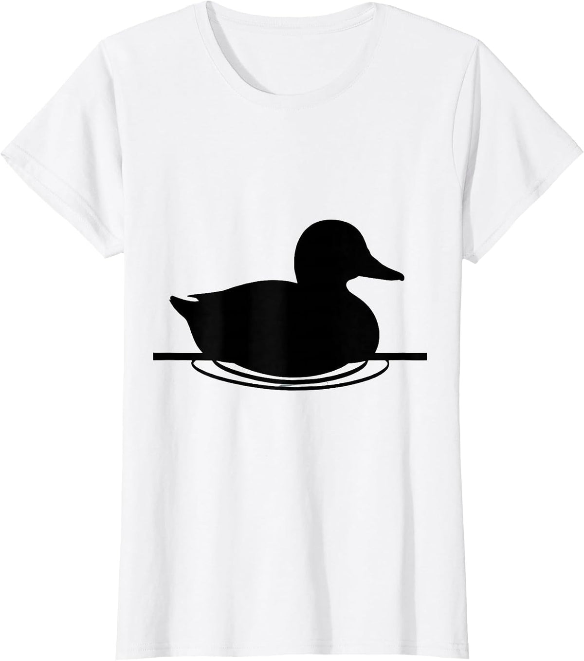 Duck Decoy Floating on Misty Water Camo Design T-Shirt - White