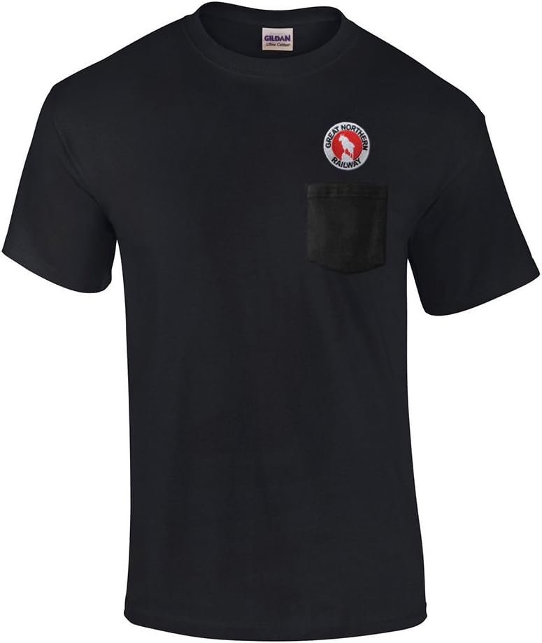 Great Northern Railway Embroidered Pocket Tee [p30] - Black