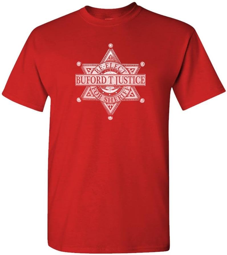 RE-Elect Buford Justice - Smokey 80's Movie - Mens Cotton T-Shirt - Red