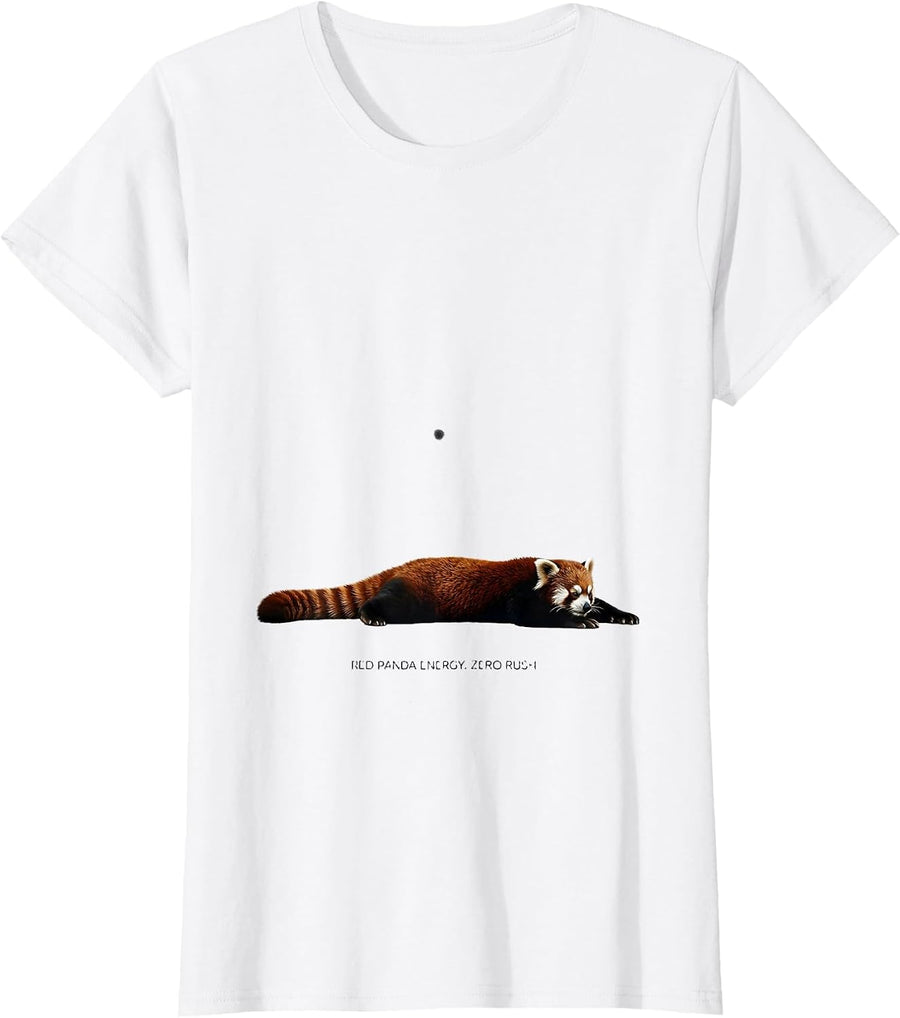 Women's Red Panda Energy Zero Rush Cute Panda Lover Gift T-Shirt - White