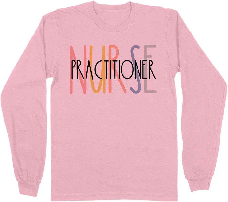 Simple Nurse Practitioner Long Sleeve Shirt Unisex - Pink
