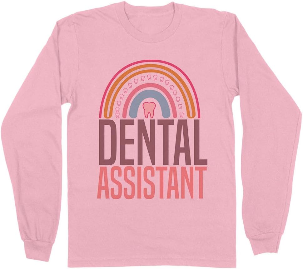 Rainbow Dental Assistant Long Sleeve Shirt Unisex - Pink