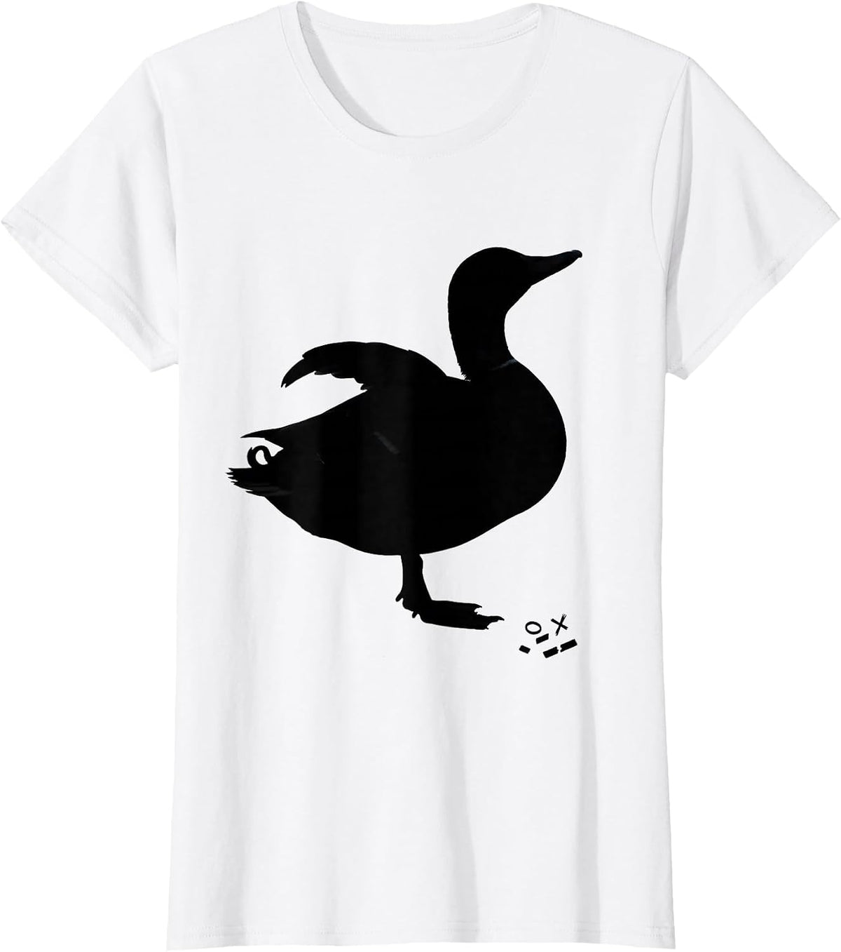 Duck Silhouette Funny Novelty Gift Casual Wear T-Shirt - White