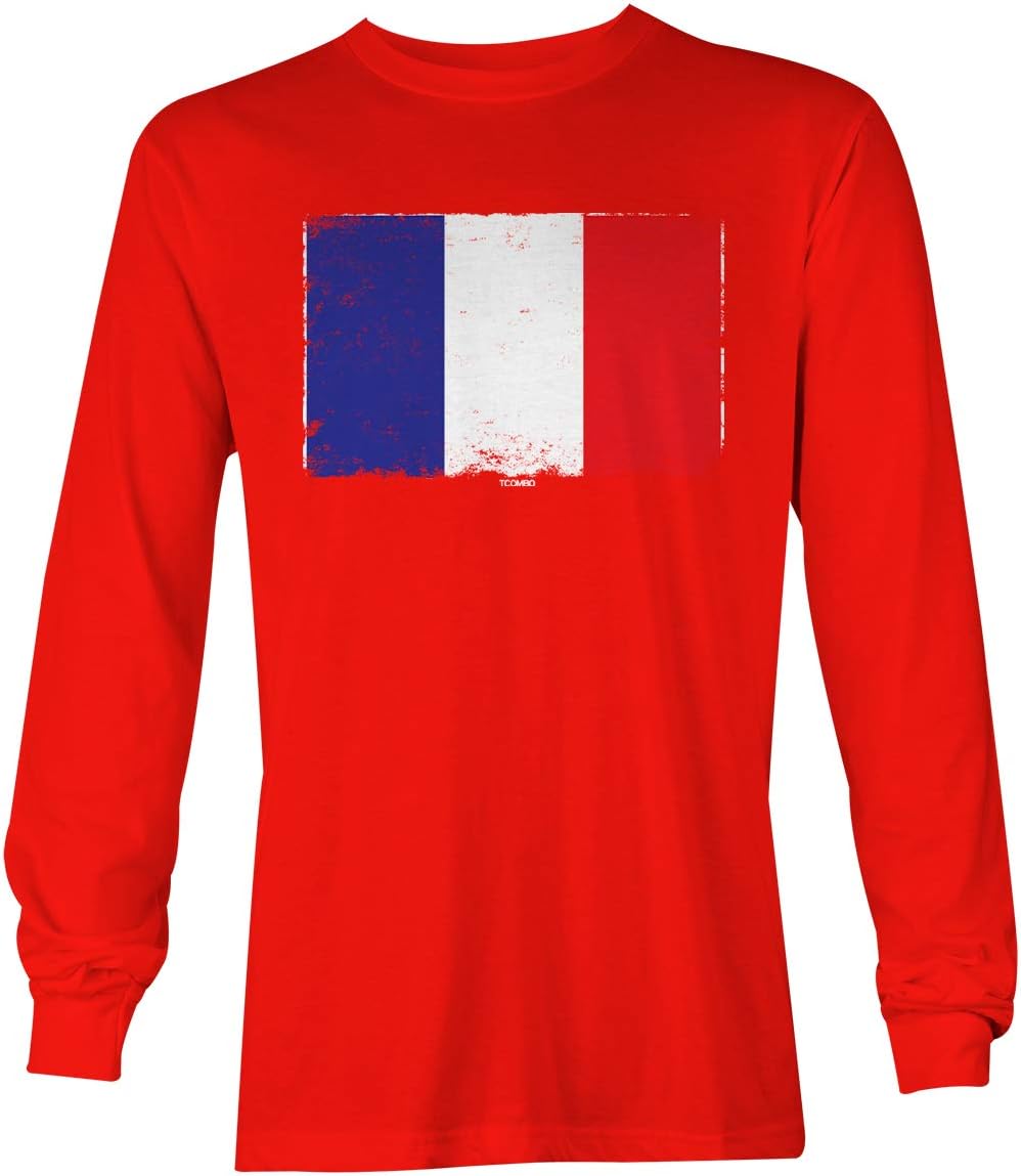 Tcombo France Flag - French Heritage Pride Unisex Long Sleeve Shirt - Red
